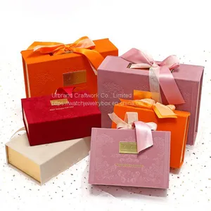 Candy Gift Box, Wedding Companion Gift Box, Wedding Flannel Wedding Candy Box, Bow Knot Portable Flip Book Box, Wedding Net Red Gift Box thumbnail-1