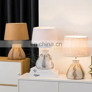 New Korean Hotel Home Decor Nightstand Lamp Exquisite Ceramic Warm Table Lamp for Bedroom thumbnail-2