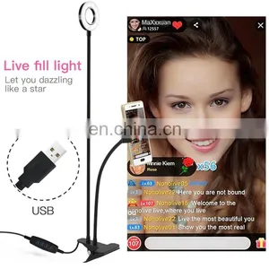 Hot Selling Selfie LED Ring Light With Rotatable Cell Phone Holder Stand Sturdy Clip Light Fill Light For Live Stream Makeup thumbnail-4