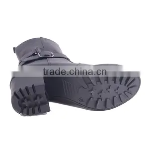 Wholesale Cowboy Female Half Boots Women Zipper Boots High Heels With Buckles thumbnail-6