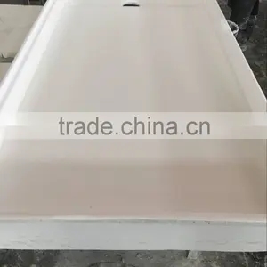 Cultured Marble Shower Pan With Stainless Steel Drain Cover, Shower Base, Shower Tray thumbnail-1