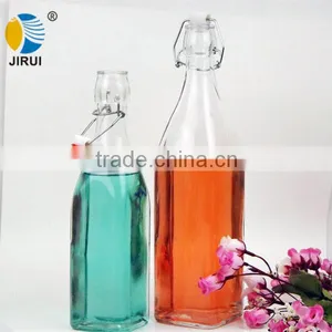 Mini 500ml 750ml Swing Top Clear Glass Milk Bottle With Caps thumbnail-1