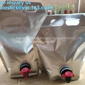 Aseptic Soap Milk Juice Water Red Wine Pack Plastic Bag In Box 5 L With Spout Tap,2L 3L 5L Plastic Valve Wine Bag in Box thumbnail-3