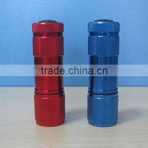 9 Led Aluminum Body Flashlight Press Switch in China thumbnail-1
