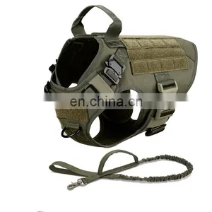 Outdoor Training Big Dog Harness Adjustable Non Pull Tactical Vest Military Dog Harness Tactical Military Dog Harness Vest thumbnail-1