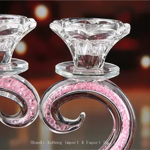 Heart Shaped Crystal Candle Holders Wedding Anniversary Table Centerpieces Glass Candelabra Candlesticks thumbnail-4