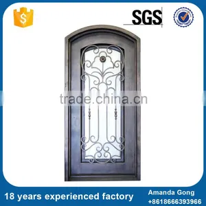 Wrought Iron Arch Top Double Entry Door thumbnail-6