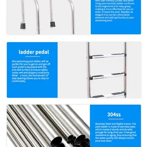 Heavy Duty Outdoor Housing Replacement Underground Spa Removable Swimming Pool Stairs Ladder thumbnail-4