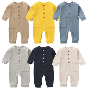 Newborn Baby Romper Onesie Jumpsuit Long Sleeves Baby Climb Clothes Children's Pajama Cotton thumbnail-1