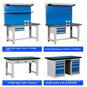 Industrial Workbench | Modular Tool Storage Bench With Perforated Pegboard / HN-IW08 / Heavy Duty Steel Worktable for Maintenance & Repair thumbnail-4