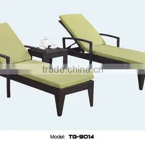 Outdoor Garden Furniture Rattan Sun Loungers Competitive Price Chaise Lounge With Cushion Quality Choice thumbnail-3