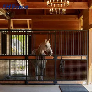 3.5 m 3.6 m Horse Stable Galvanized Steel Frame Sliding Door Horse Stall European Style Shelter Customized Horse Stable thumbnail-5