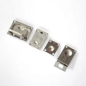Square Flush Pull Ring Handles Recessed Boat Hatch Latch Cabinet Flush Mount Lifting Ring Pull Handle Hidden Recessed Furniture Handle thumbnail-5