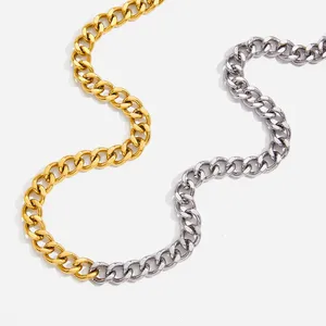 Custom Round Stainless Steel Rhinestone Charm Necklace - 18K Gold Plated thumbnail-2
