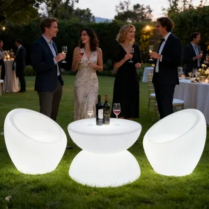 Heavy Duty PE Plastic LED Chair for Outdoor Events, Waterproof Glow Furniture for Party, Bar, or Wedding – Stackable & Fade Resistant thumbnail-3