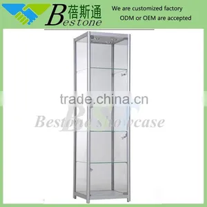 Tall Used Silver Glass Aluminium Showcase thumbnail-1