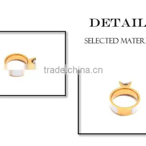 Golg Ring Design for Women Stainless Steel 316l Ring Plastic Diamond Rings thumbnail-3