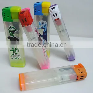 Electric Style Copper Refill Valve Windproof Translucent Custom Brand Logo Print Lighter thumbnail-2