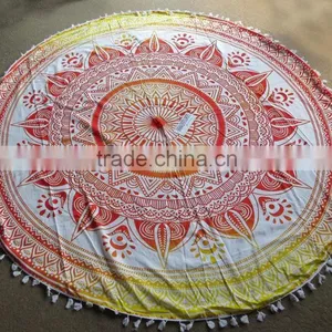 Mandala Round Tapestry Popular Indian Yoga Mat Cotton Beach Blanket thumbnail-1