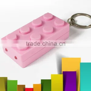 2016 Colorful Block Key Rings Trinket LED Light Voice Keychain Toy Brick Key Holder For Child Keyring Finder Kids thumbnail-2