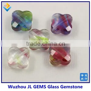 Fashion Synthetic Glass Gem Stone Four Leaf Clover Stone for Making Glsaa Jewelry thumbnail-2