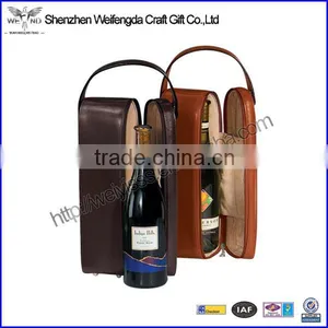 Top Grade PU Leather Single Wine Bottle Holder With Hand Strap thumbnail-3