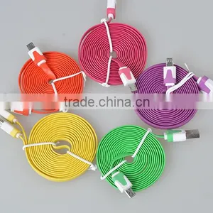 Multi-color Flat Wire Micro Usb a Data Charging Cable for Iphone thumbnail-1