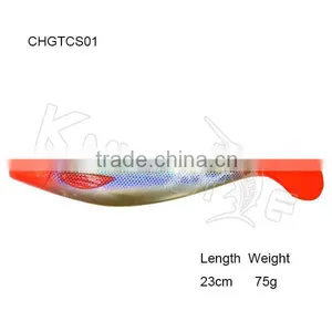 CHGTCS01 Factory Popular Pike Bass Fishing Bait 23cm Big Fishy Smell Soft Shad Fishing Lure thumbnail-1