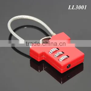 T-shirt Shaped Resettable 3 Digit Travel Luggage Suitcase Alloy Padlock Steel Wire Changeable Combination Lock thumbnail-6
