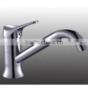 Deck Mounted Brass Kitchen Sink Tap, Chrome Finish, 360 Degree Turn thumbnail-5