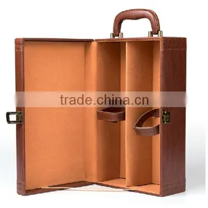 Vintage 2 Bottles With Tools And Lock Leather Wine Gift Boxes thumbnail-5