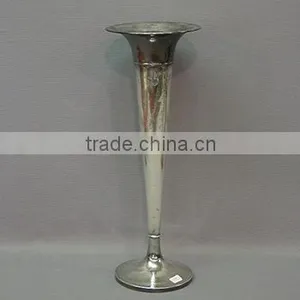 Mercury Glass Vase, Silver Glass Vase, Decorative Glass Vase thumbnail-1