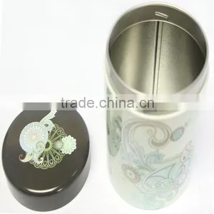 Fashionable Round-shaped Tin Tea Box,Tea Packing Tin Box thumbnail-1