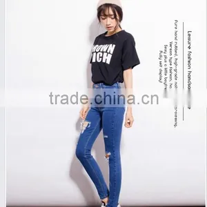 Fashion Casual Women Brand Vintage High Waist Skinny Denim Jeans Slim Ripped Pencil Jeans Hole Pants Female Sexy Girls Trousers thumbnail-3