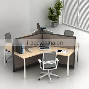 120 Degree 3 Person Wooden Office Workstation thumbnail-4
