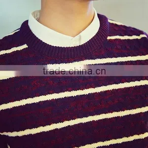 Wholesale Winter Fashion Cheap High Quality Man Sweater for Thick Stripe Sweaters thumbnail-6