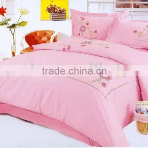 Pink Flower Sweet Embroidery Bedding Set,King/Queen/Twin Size thumbnail-1
