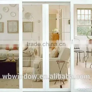 Four Panel Interior House Sliding Grill Door for Sale,PVC/UPVC Horizontal Sliding Grill Door Design thumbnail-1