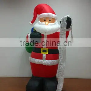 DJ-XT-49 Inflatable Santa Claus Check Bag Presents 2015 Christmas Decoration Sack Bag With Drawstring thumbnail-2