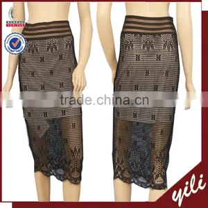 2016 Elegant High Elastic Waist Knit Lining Fabric the Lace Skirt thumbnail-1