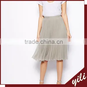 Women Long Pleated Chiffon Skirt 2014 thumbnail-1