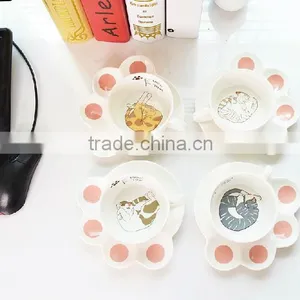 Personalized Cute Cat Coffee Cups, Fashion Cat Ceramic Cup With a Dish thumbnail-1
