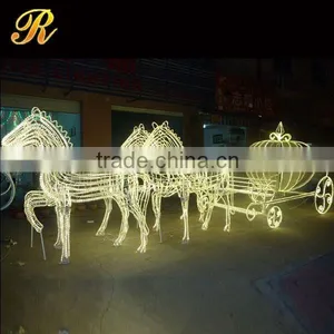 Led Lighted Horse Carriage With Santa Claus for Large Christmas Decoration thumbnail-5