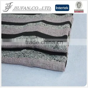Jiufan Textile Hot Sale Knit Fabric T/R Span Fabric Yarn Dyed Stripe Supplier thumbnail-1