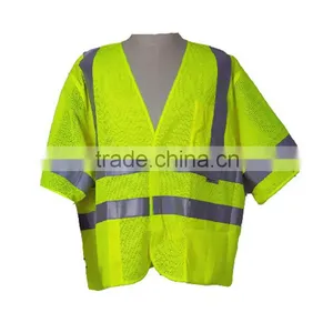 Wholesale Cheap High Visibility Fluorescent Yellow Breathable Work Shirt Reflective T-shir thumbnail-2