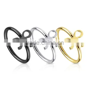 Piercing BCR Tragus Bead Closure Ring With Heart Bow Cross Moustache thumbnail-3