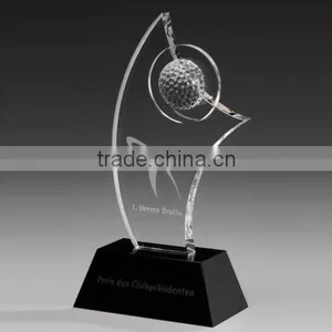 Grade A K9 Crystal Golf Awards With Pure Black Crystal Base For Crystal Awards thumbnail-1