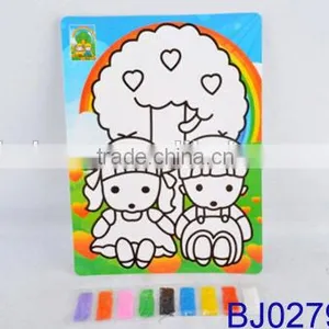Cheap Diy Toy Funny Colorful Cartoon Sand Art Painting Kit for Kids thumbnail-2