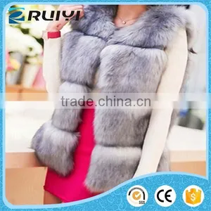 Ladies European Fashion Faux Fur Sleeveless Waistcoat thumbnail-2