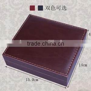 Factory OEM Supply Handmade Wine Tool Set With Leather Box, PU Leather Wine Accessories Gift Set Box thumbnail-4